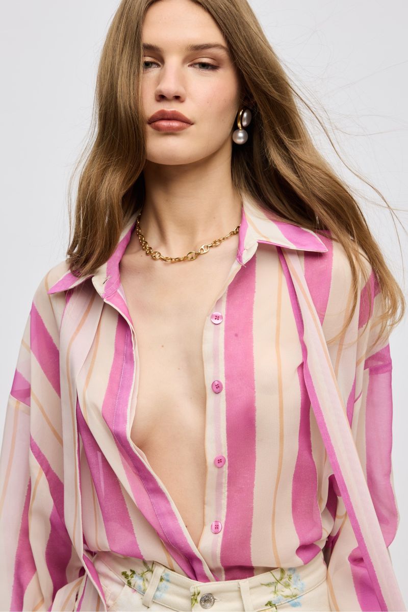 STRIPPED PINK SHIRT